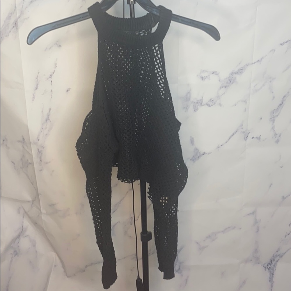 Cropped off the shoulder sweater